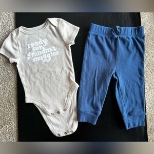 Jumping Beans 6m Snap Onesie and Sweatpants Set